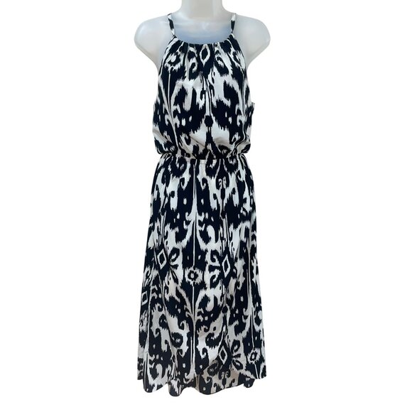 Athleta Womens Black & White Ikat Bloom Ripple Maxi Dress XS/S - Picture 2 of 14